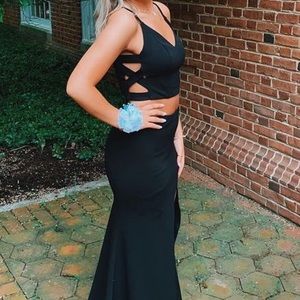 Black Two Piece Prom Dress